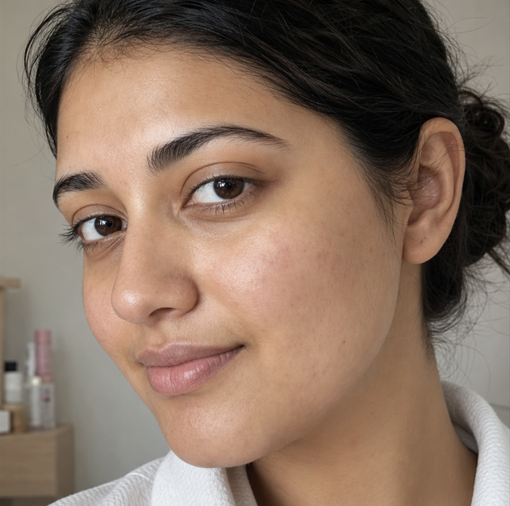 Clear, glowing skin after treatment